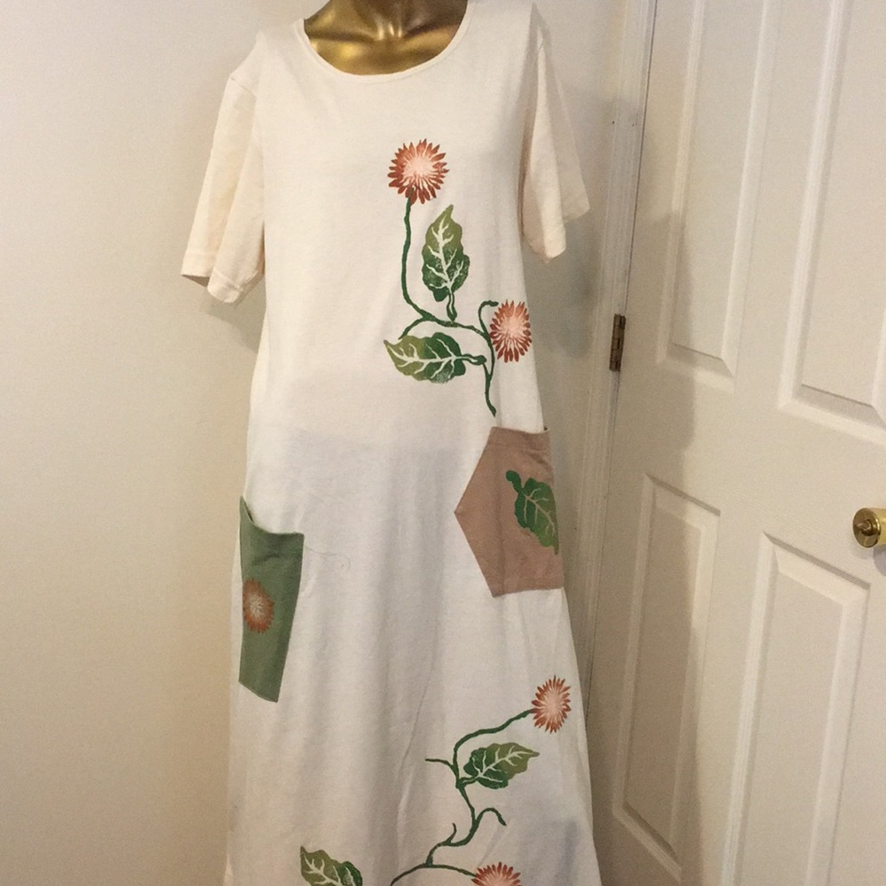 Vintage hand painted maxi dress